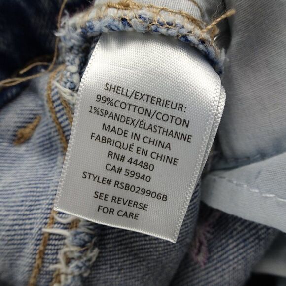 Tinseltown Juniors Embroidery Butterflies Distressed Jeans Size 7 - Picture 6 of 10